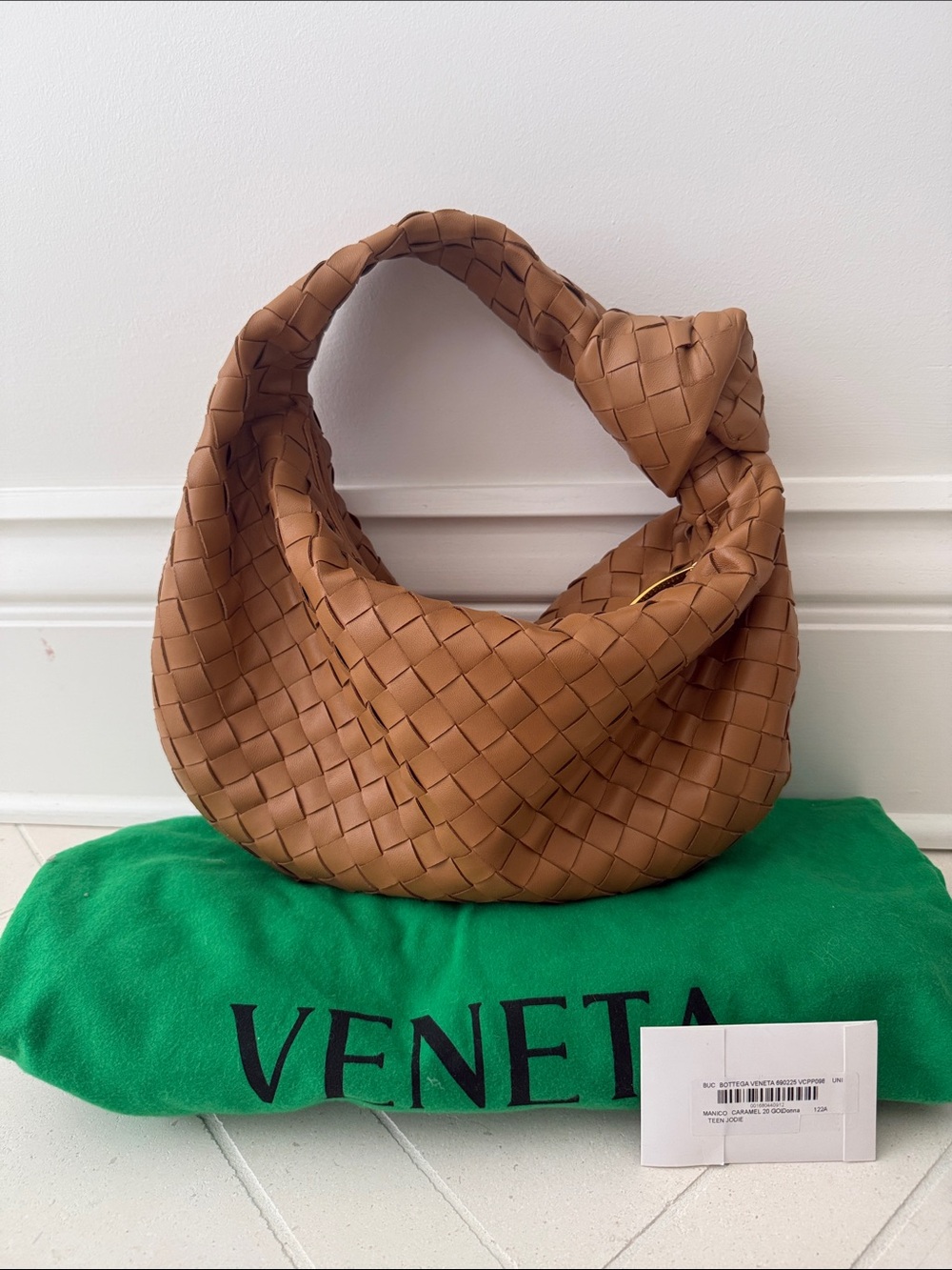 Bottega Veneta Caramel Jodie teen bag
